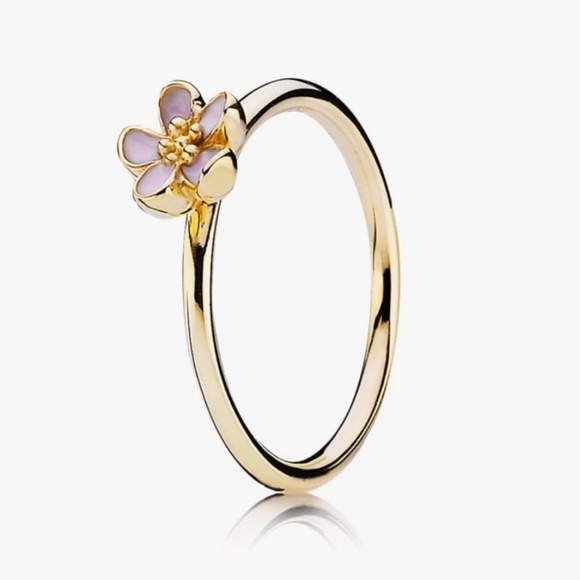Pandora cherry blossom 14k solid gold ring - Picture 1 of 8